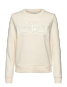 GANT Reg Tonal Shield C-Neck Sweat Kräm