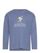 Mango Embossed Sonic T-Shirt Blå