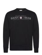 GANT Graphic C-Neck Sweat Svart