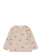 Minymo T-Shirt Ls Aop Sweat Beige