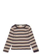 Minymo T-Shirt Ls Y/D Rib Multi/patterned