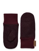 Mikk-line Knit Mittens W Lurex Burgundy