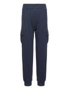 Lindex Trousers Cargo Jersey Ss25 Marinblå