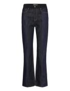 Mango High Waist Straight Jeans Marinblå