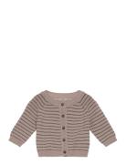 Huttelihut Cardigan Wool Knit Stripe Beige