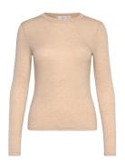 Mango Long-Sleeved Fitted T-Shirt Beige