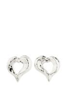 Pilgrim Tide Recycled Heart Earrings Silver