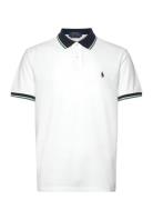 Polo Ralph Lauren Custom Slim Fit Mesh Polo Shirt Vit