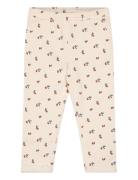 Mango Printed Cotton Trousers Kräm