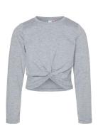 Vero Moda Girl Vmjoy Ls Knot Top Jrs Girl Grå