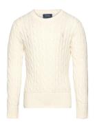 Ralph Lauren Kids Cable-Knit Cotton Sweater Vit