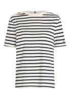 Tommy Hilfiger Reg Stripe Gold Btn C-Nk Ss Marinblå