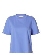 Selected Femme Slfessential Ss Boxy Tee Noos Blå