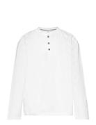 Mango Long Sleeve Cotton T-Shirt Vit