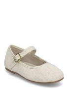 Mango Round-Toe Ballet Flats With Buckle Beige