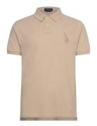 Polo Ralph Lauren Custom Slim Fit Big Pony Mesh Polo Shirt Beige