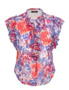 Lauren Ralph Lauren Floral Ruffle-Trim Georgette Blouse Multi/patterne...