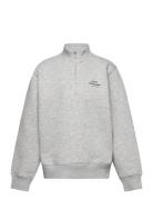 Mads Nørgaard Mix Sweat Crewie Half Zip Sweatshirt Grå