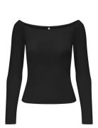 ONLY Onlglamour L/S Boat Neck Top Box Cc Jrs Svart