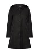 Lauren Ralph Lauren Hooded Cotton-Blend Balmacaan Coat Svart