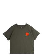 Mini Rodini Arrowed Heart Emb Ss Tee Svart