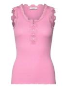 Rosemunde Rwbeatha Sl U- Neck Lace Button Top Rosa