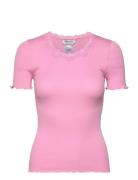 Rosemunde Rwbeatha Ss Regular O-Neck Lace T-S Rosa