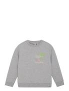 Daily 7 Sweater Textprint Grå