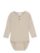 Minymo Body Ls Rib Beige