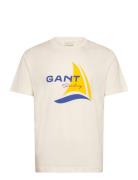 GANT Graphic Ss T-Shirt Kräm