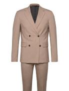 Lindbergh Plain Db Mens Suit - Normal Lenght Beige