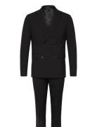 Lindbergh Plain Db Mens Suit - Normal Lenght Svart