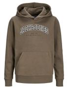 Jack & J S Jjecaleb Varsity Sweat Hood Noos Jnr Brun