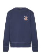 Ralph Lauren Kids Sailboat-Print Fleece Sweatshirt Marinblå