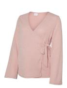 Mamalicious Mllaurie Tess Ls Wrap Top 2F Rosa