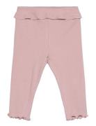 Mango Cotton Ribbed Leggings Rosa