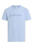 Calvin Klein Textured Embroidery Logo T-Shirt Blå