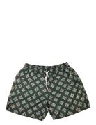 Portia 1924 Floral Swim Shorts Khaki Green