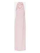 ROTATE Birger Christensen Satin Halterneck Dress Rosa