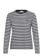 GANT Reg Striped Shield Ls T-Shirt Marinblå