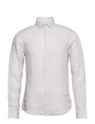 Calvin Klein Linen Stripe Slim Shirt Vit