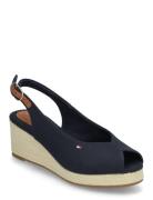 Tommy Hilfiger Flag Mid Wedge Espad Slingback Marinblå