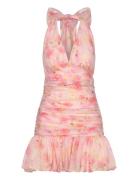 Bardot Mave Halter Neck Mini Dress Rosa