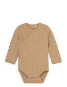 Fixoni Wrap Body Ls Mélange Rib Beige