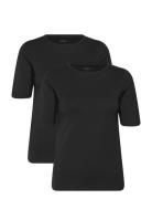 URBAN QUEST 2-Pack Women Bamboo Shortsleeved T-Shirt Slim Fit Svart