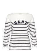 GANT Reg Breton Boat Neck T-Shirt Marinblå
