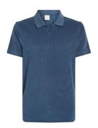 Calvin Klein Towelling Polo Blå