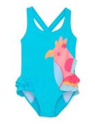Color Kids Swimsuit W. Application Blå