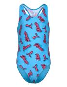 Puma Swim Puma Swim Girls Printed Swimsuit 1P Blå