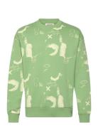 Scotch & Soda Relaxed-Fit Aop Sweatshirt Grön